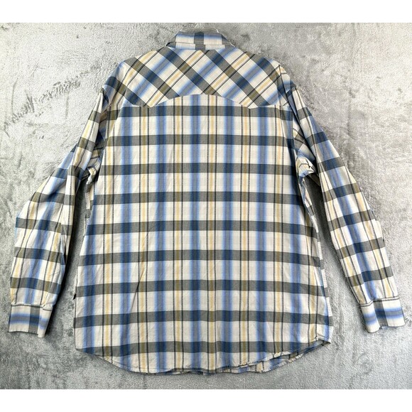 Perry Ellis Men’s Pearl Snap Button Shirt Long Sleeve Casual Outdoors Plaid XL - Picture 3 of 6